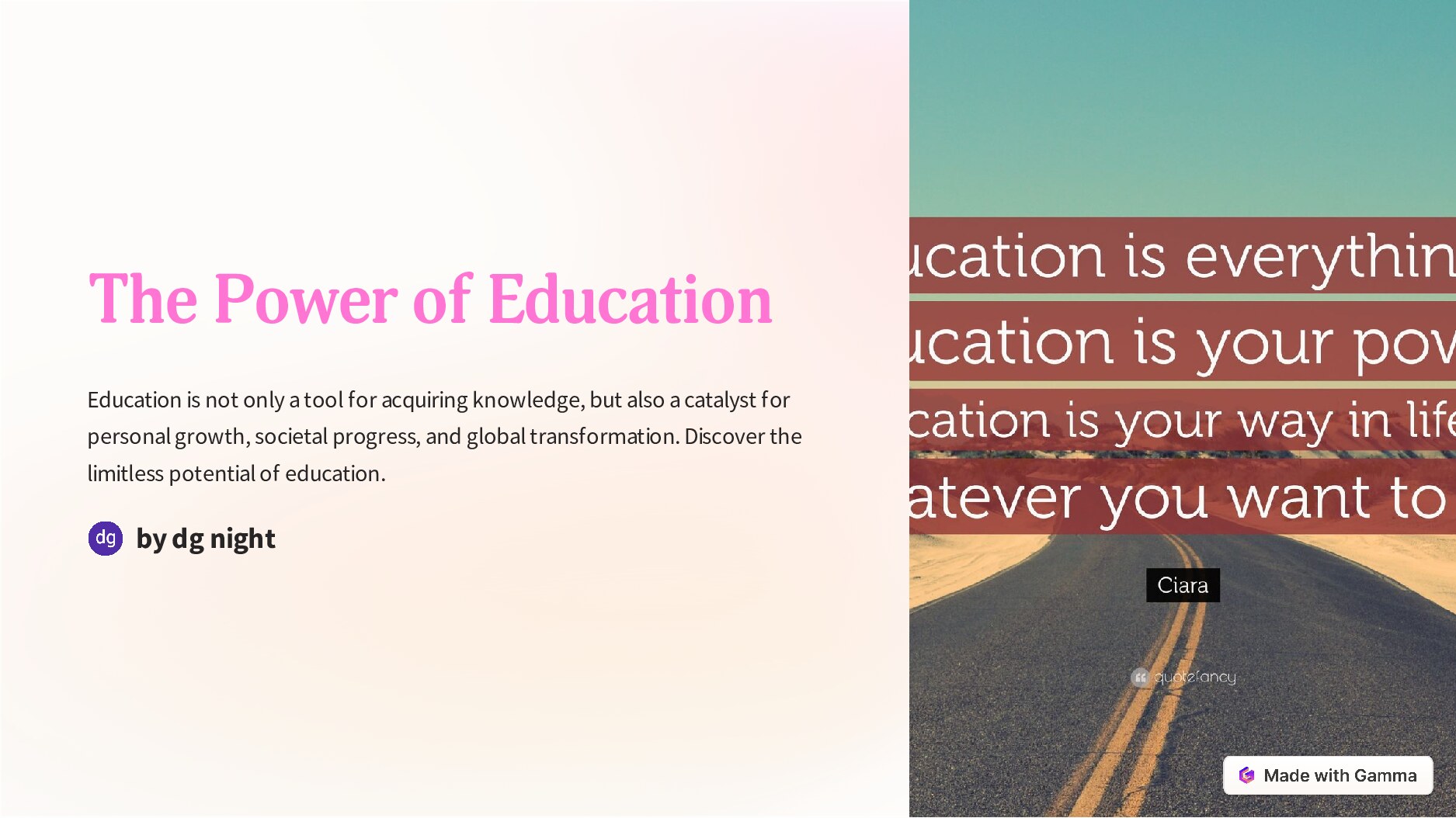 The Power of Education
