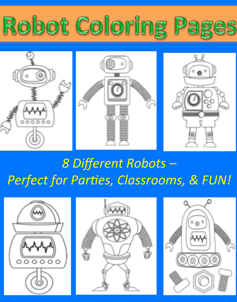 Robot coloring pages