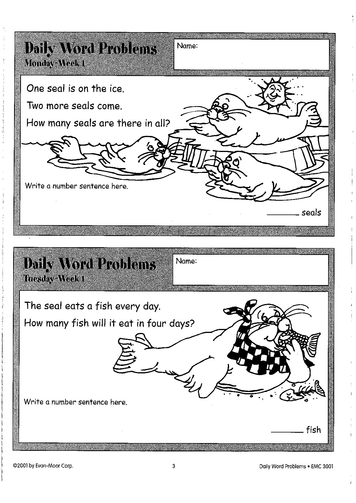Evan-moor Daily Word Problems Math G1