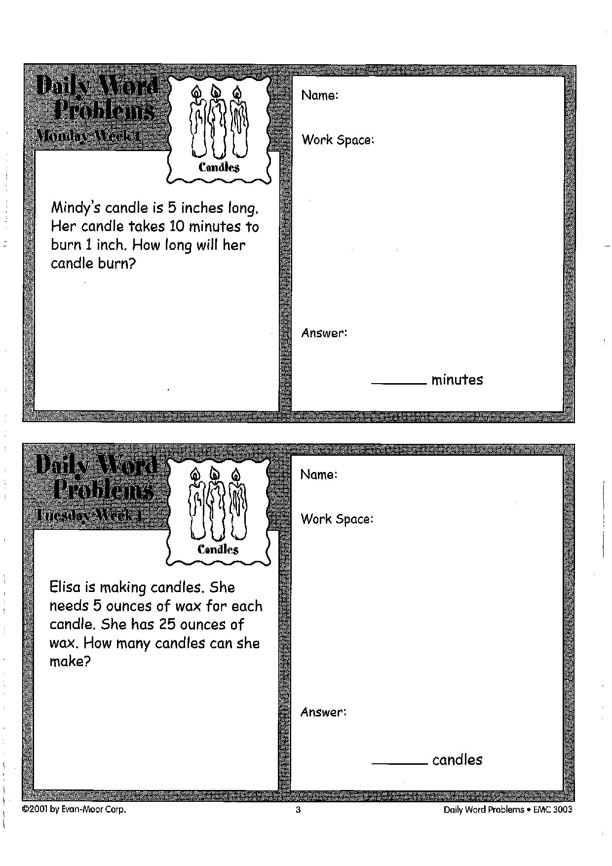Evan-moor Daily Word Problems Math G3