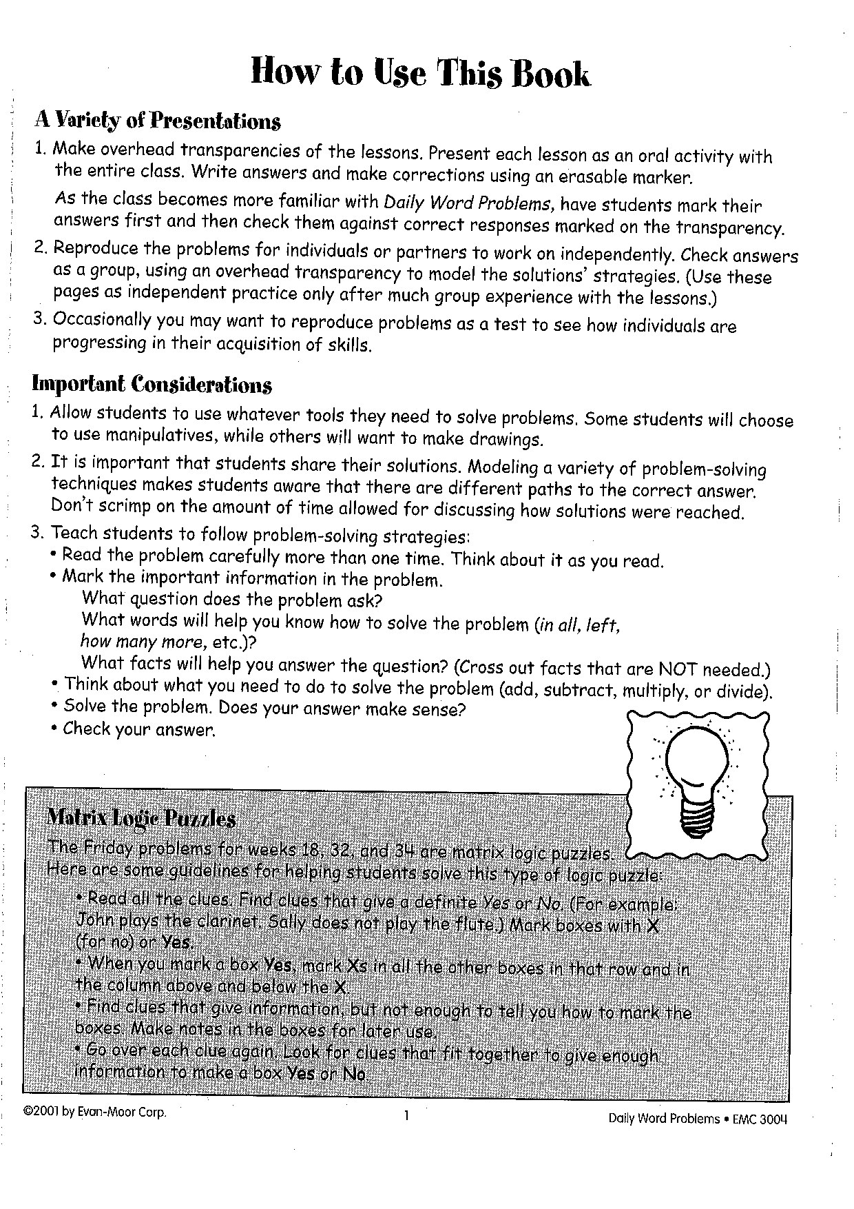 Evan-moor Daily Word Problems Math G4
