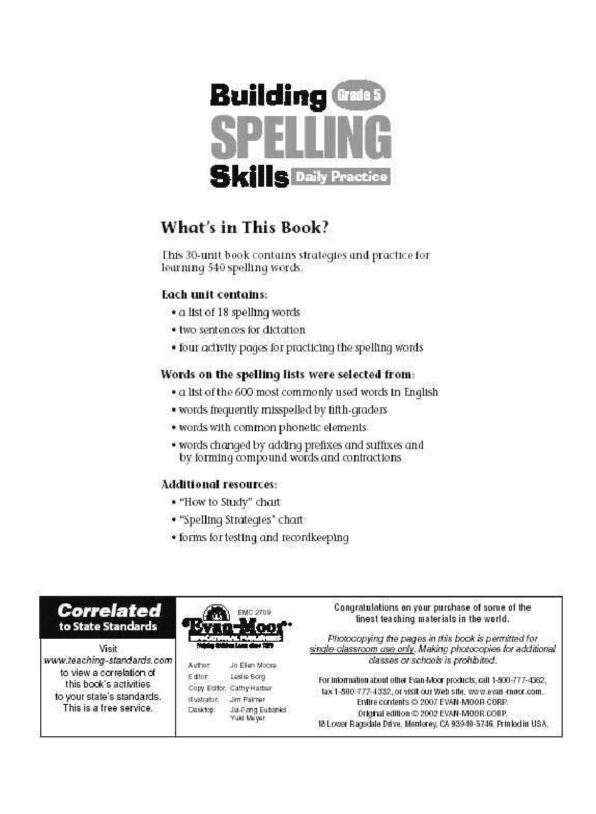 Building Spelling Skills Grade 5