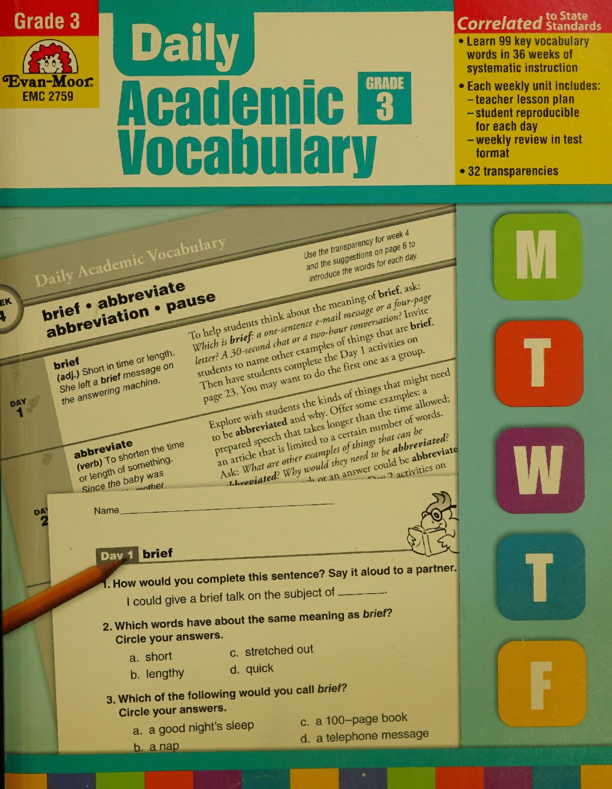 Daily Academic Vocabulary, Grade 3
