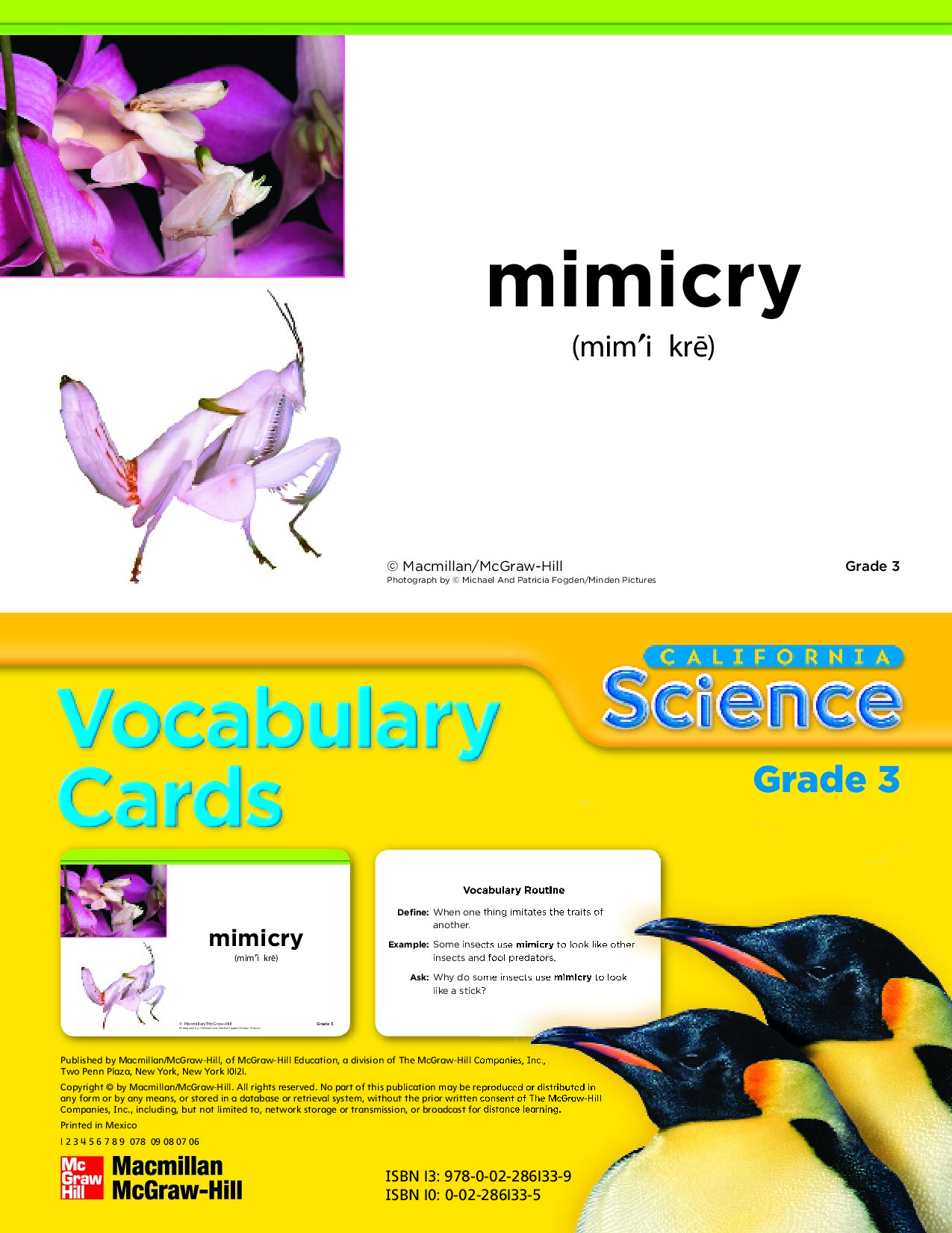 A Closer Look California Science 3 Vocabulary Cards