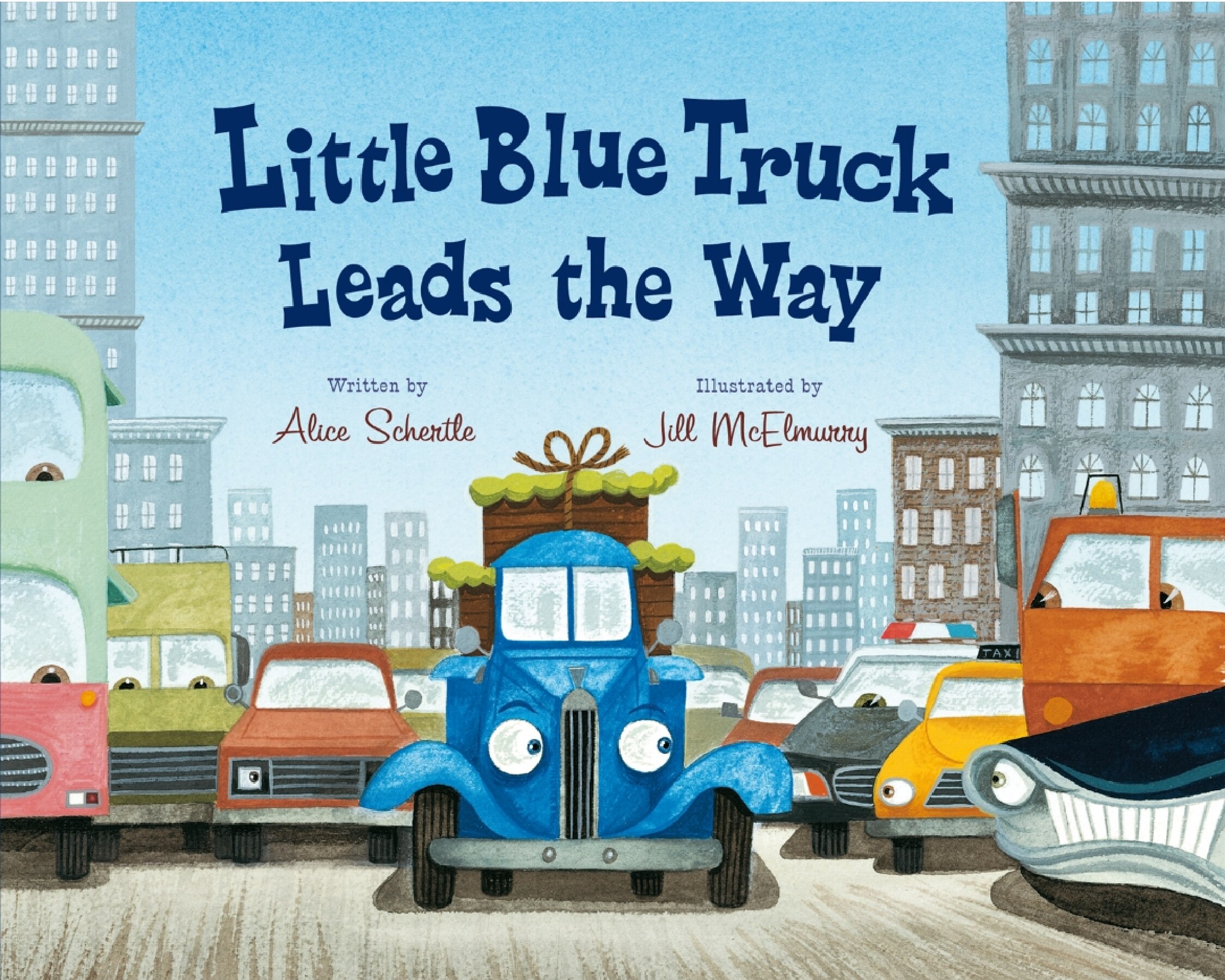 little blue truck leads the way