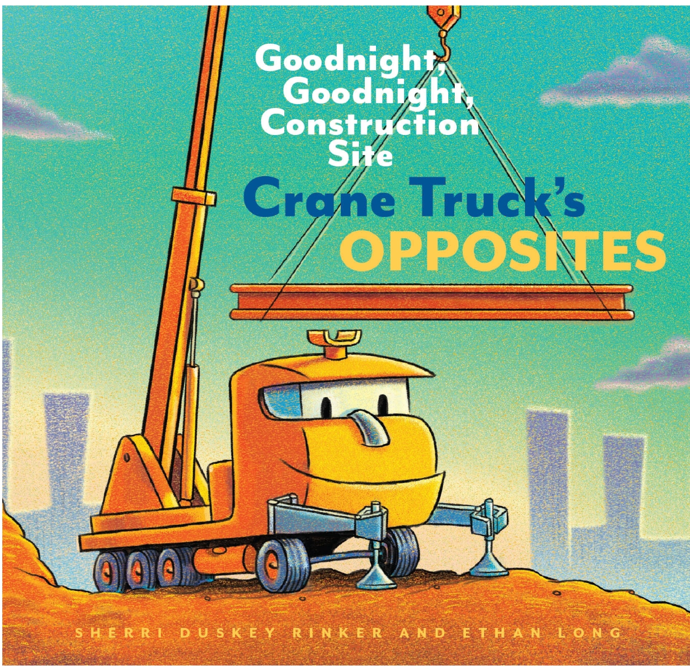 Construction sites crane truck's opposite