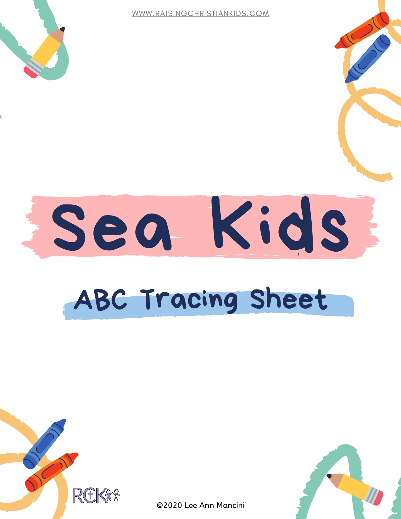 No. 21 Sea kids ABC Tracing Sheet