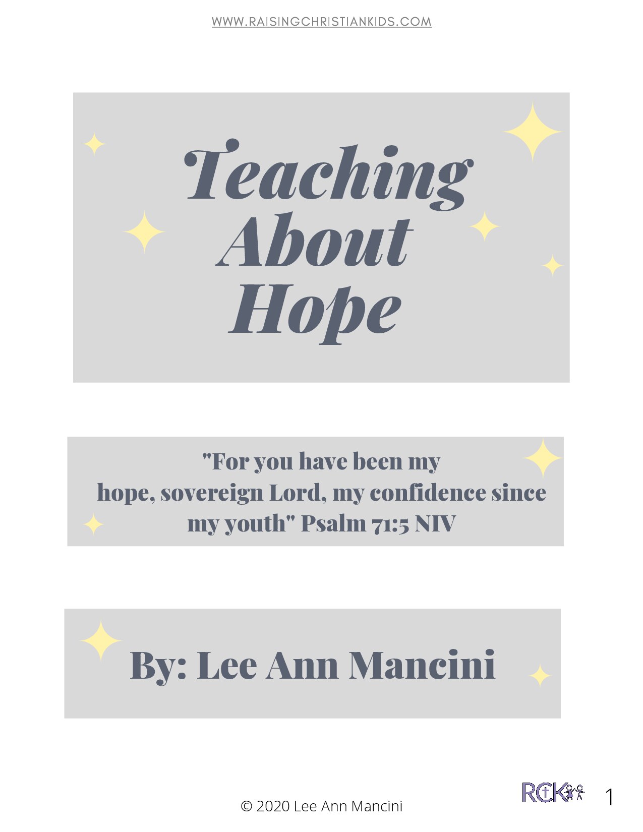 No 3 Teaching About Hope